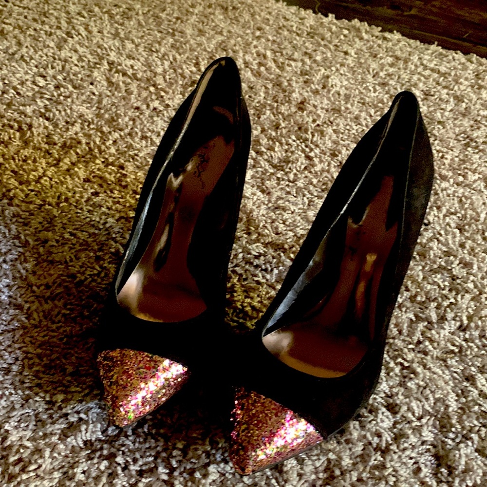 Black suede with a little sparkle